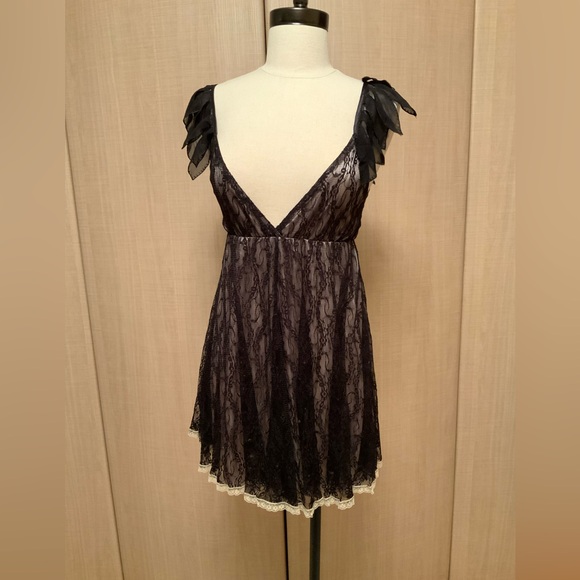 Chandelier Women's Lingerie Lace See Through Sleeveless Dress Black Small - Picture 1 of 9